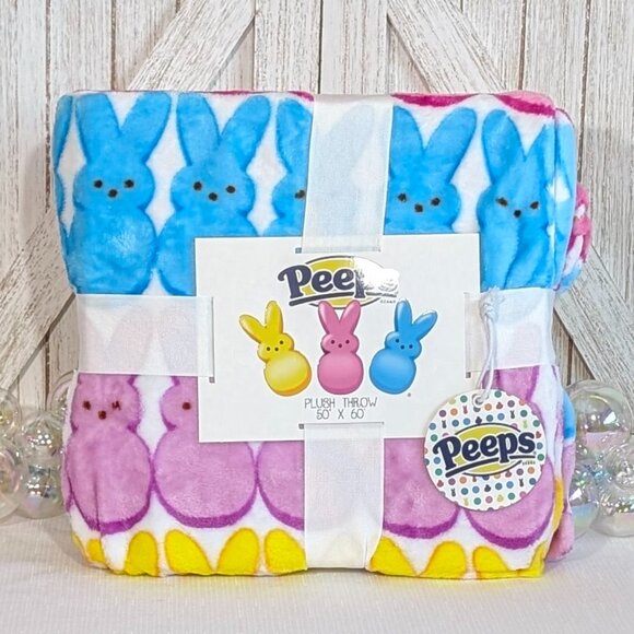 ๐ Peeps Bunnies Easter Plush Throw Bunny Blanket 50x 60" - NWT - Picture 1 of 4